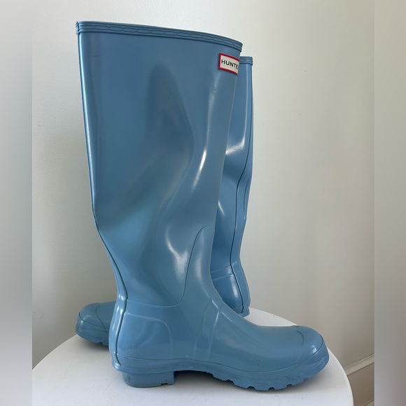 Hunter Tall Rain Boots Baby Blue Size 10 - Picture 11 of 16